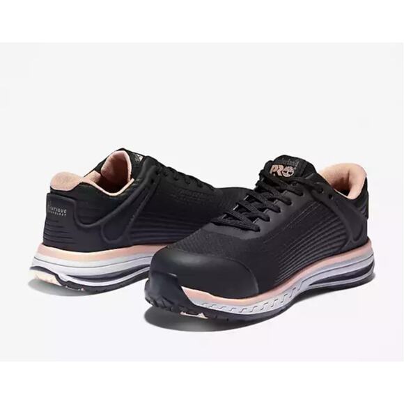 Timberland PRO  10 Black/Pink Drivetrain Work Sneaker Composite Safety Toe P16-6 - Picture 1 of 16